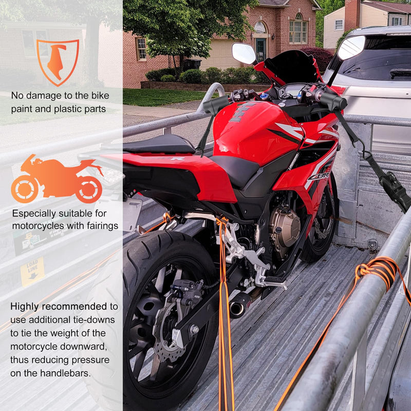 Motorcycle Handlebar Straps for 32" Handlebars, Motorcycle Handlebar Tie Down Straps for Mopeds, Scooters, Bikes with Fairing, Handlebar Straps for Hauling Bike