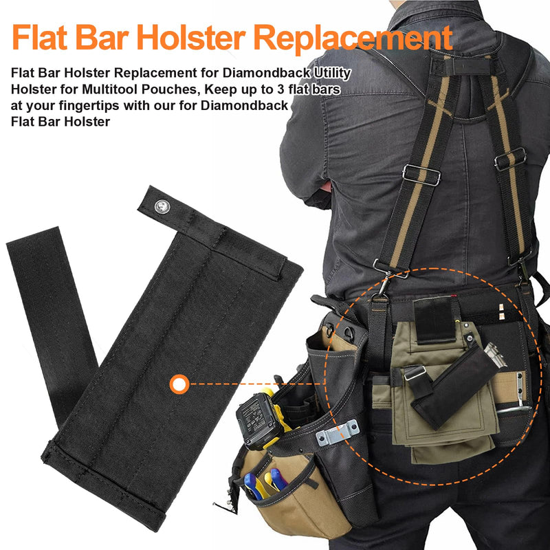 Flat Bar Holster Replacement for Diamondback Utility Holster for Multitool Pouches, for Diamondback Hammer Holsters Tool Belts Holsters Sleeve Adjustable Strap - Suit for Carpenters, Roofers, Framers