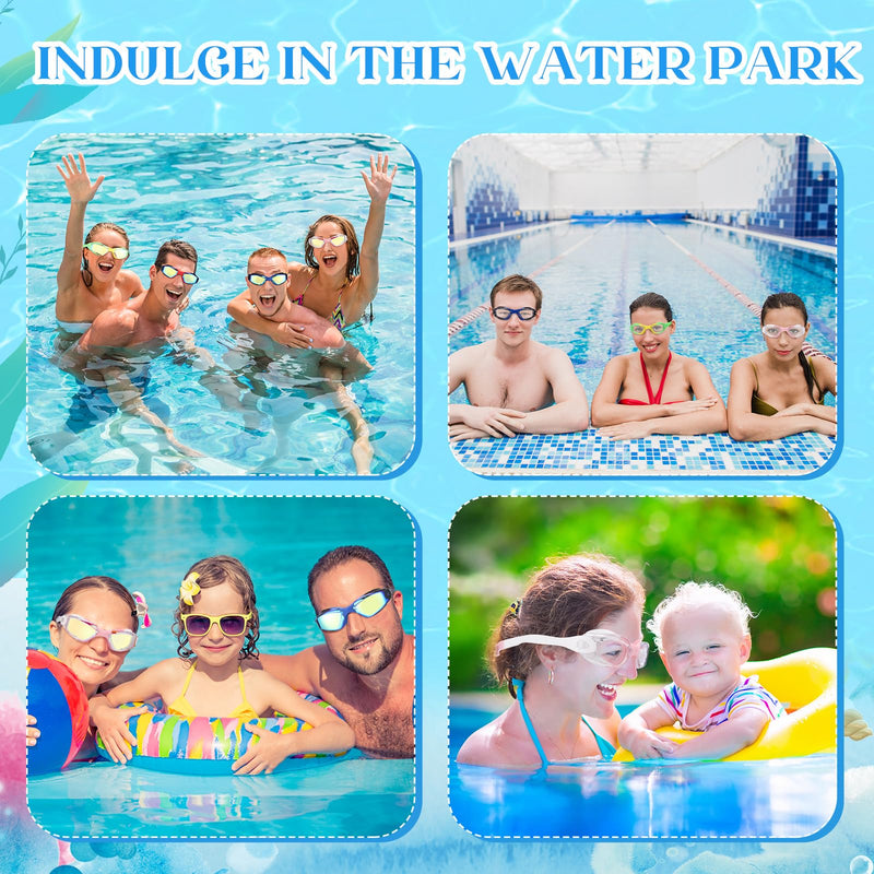 Konohan 10 Pack Swim Goggles for Kids Adults Anti Fog No Leak Silicone Swimming Goggles Glasses Ear Plugs Nose Clips for Pool Brilliant Colors