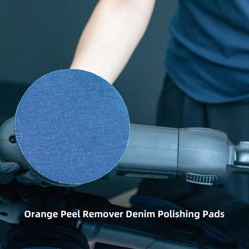 5 Inch 6-Pack Foam Buffing & Polishing Pads Kit – Full 800–3000 Grit Correction System with Denim Texture Pad for Orange Peel, Swirl Removal, High-Gloss Auto Finish, DA & Rotary Compatible 5 Inch