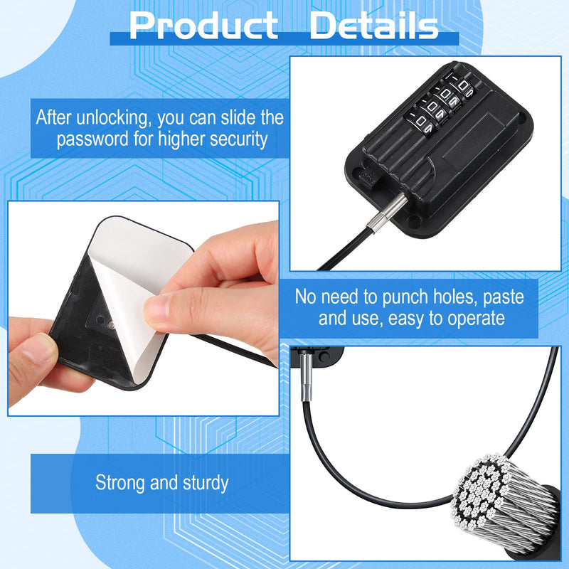 Zhengmy 4 Pcs Refrigerator Locks, Cabinet Locks with Combination, Heavy Duty Fridge Lock with 4 Digit Code for Kids Adults, Child Proof Fridge Lock, Drawers, Closets, Windows, Easy Install(Black) Black