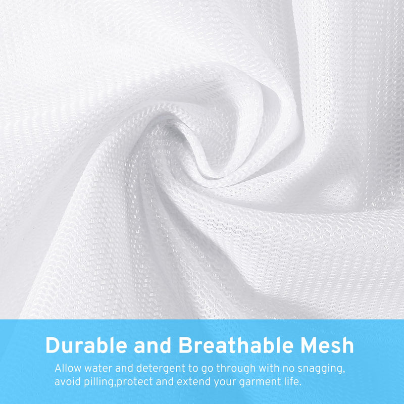 Ultimate 7 Pack 6 Size Mesh Laundry Bags Set for Delicates with AUTO-Lock Zipper, Lingerie Bags for Washing Delicates, Laundry Bags Mesh Wash Bags, Delicates Laundry Bag for Jeans,Blouse,Stocking,Bra White_Fine Mesh 1*XL+1*L+2*M+1*S+2*Bra Bags