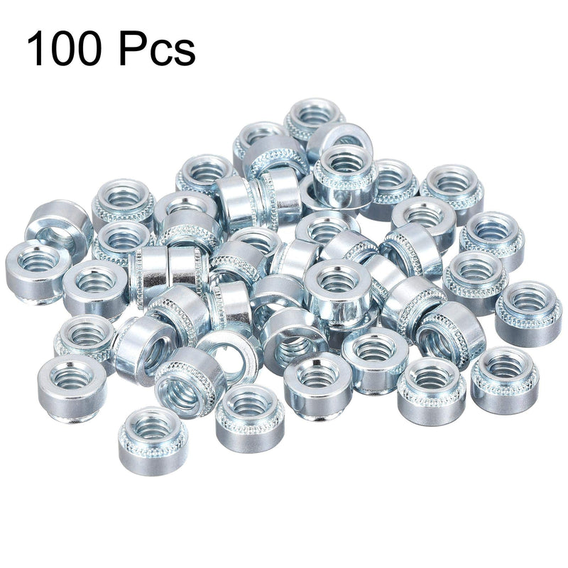 uxcell Self -Clinching Nuts,1/4-20 x 0.25-Inch Carbon Steel with Zinc Plating Rivet Nut Round Head Steel Metal Sheet Mounting Hardware Fastener 100pcs 1/4-20x6.53mm