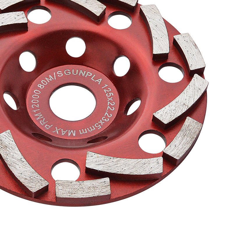 Diamond Grinding Cup Wheel 5 inch for Angle Grinder, Polishing and Cleaning Concrete, Granite, Stone, Marble, Cement, Masonry, Rock 5-Inch
