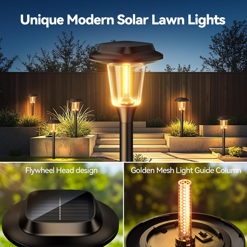 KOOPER Solar Pathway Lights Outdoor, 8 Pack Modern Brighter Solar Powered Landscape Path Lights, IP65 Waterproof Outdoor Solar Garden Lights for Yard Patio Driveway Walkway Lawn Sidewalk Decorative