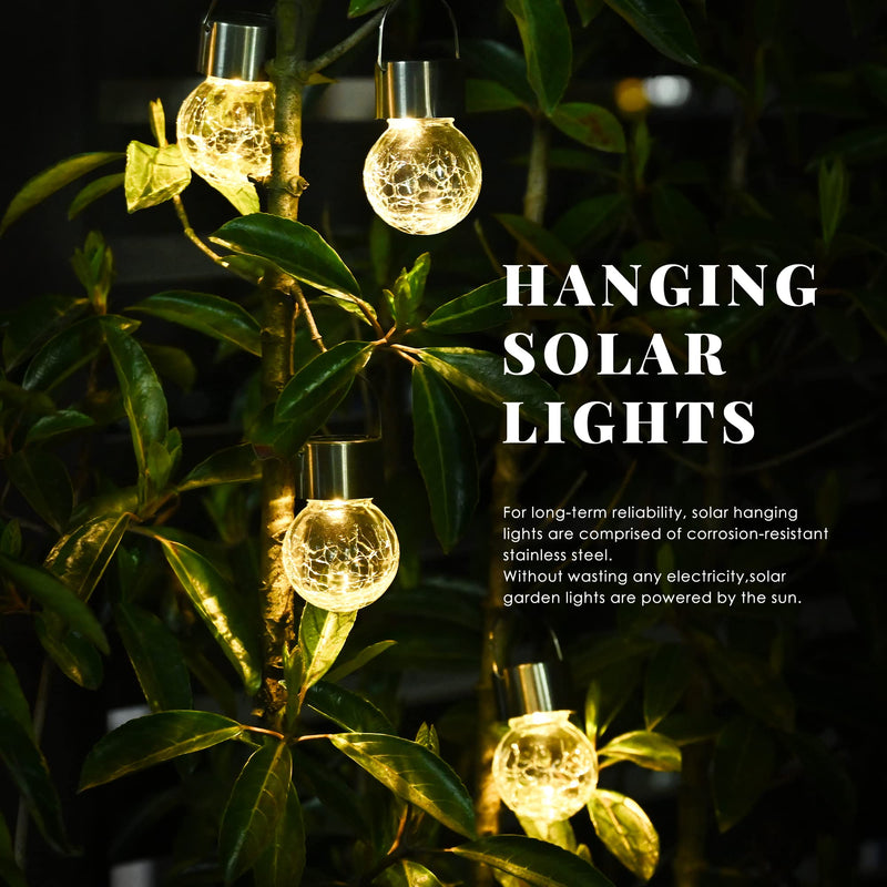 SOLPEX 12 Pack Hanging Solar Lights Outdoor,Solar Outdoor Lights Decorative, Solar Powered Waterproof Lights, Hanging Globe Solar Lights for Garden, Yard, Patio, Lawn, Flower Bed(Warm White) 12PACK Warm White