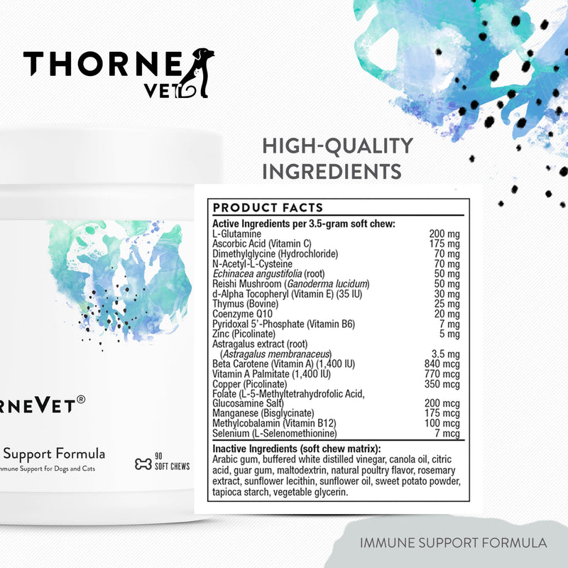 ThorneVET Immune Support Formula – Immune Support for Dogs & Cats, 90 Soft Chews - PawsPlanet Australia
