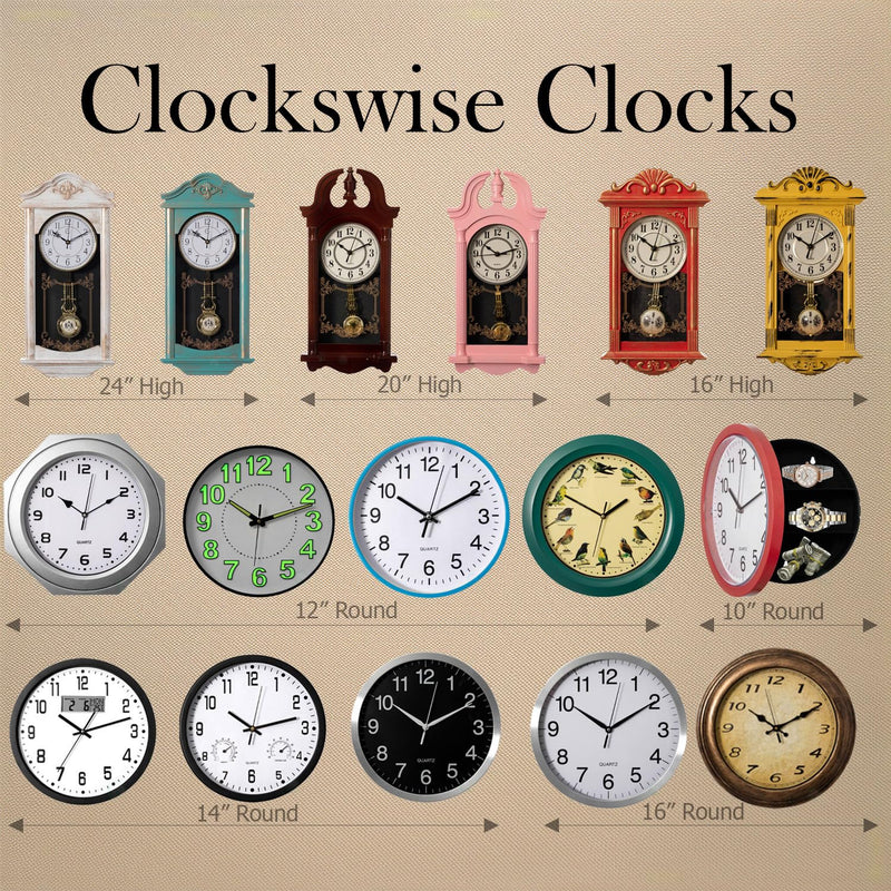 Clockswise 12" Waterproof Aluminum Wall Clock Battery Operated Precision Quartz Movement Weather Resistant Metal Frame for Indoor Outdoor Bathroom Kitchen Patio Garden Living Room Office & Home Décor