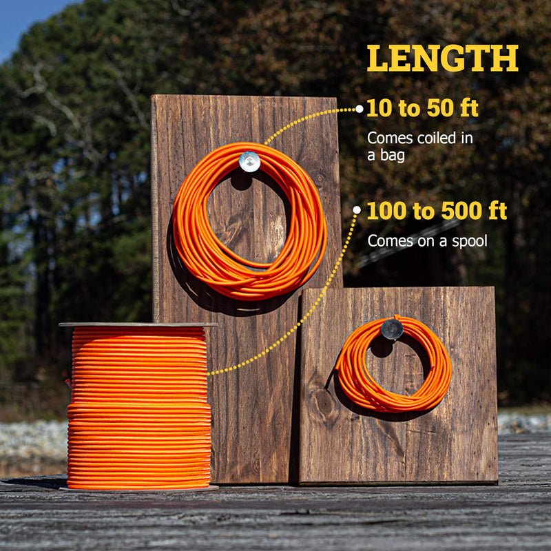 SGT KNOTS Marine Grade Bungee Cord - 100% Elastic Cord, Dacron Polyester Bungee Shock Cord for DIY, Tie Downs, Commercial Uses | 1/8", Black 1/8" x 25ft