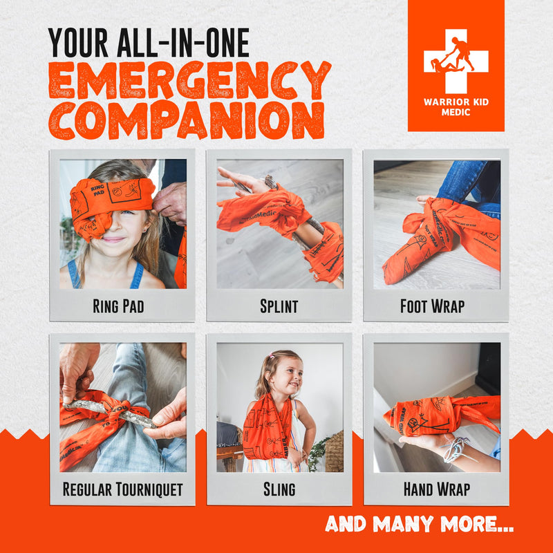 Multi Tool - Tourniquet, Triangle Bandage, Arm Sling, Pressure Bandage and Splint - Survival Kit for Kids & Adults, First Aid Kit Survival Essentials - Emergency Survival Kit, 1-Pack 1 Pack
