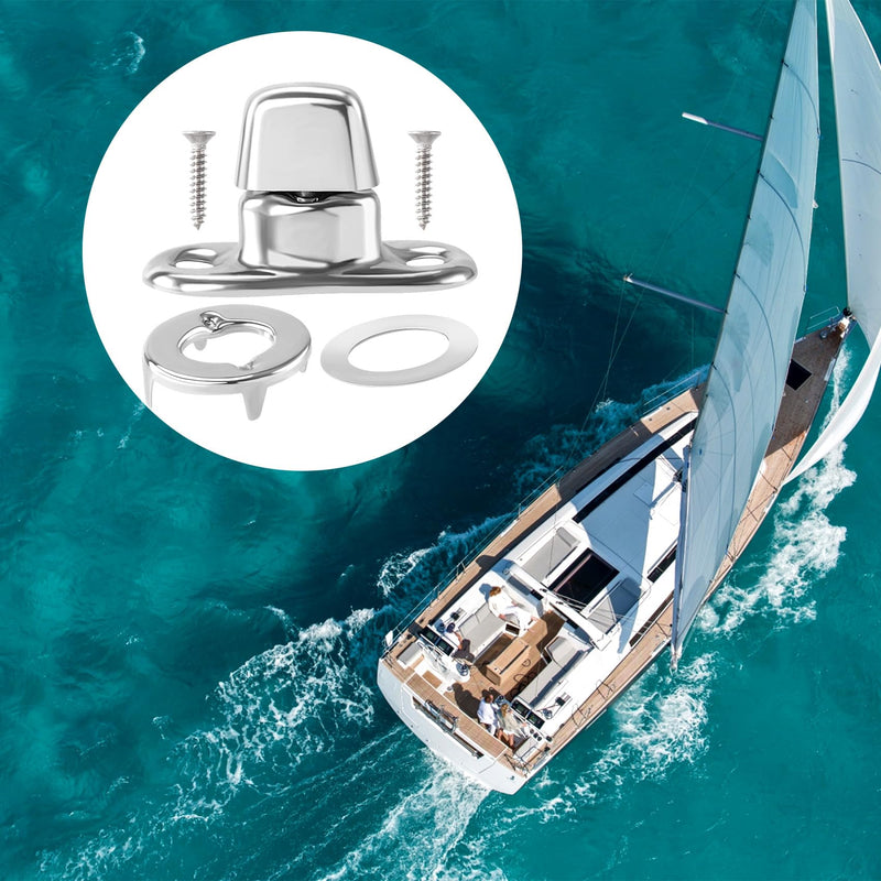25 Set Canvas Twist Lock Fasteners, Marine Grade Hurricane Grommet Fasteners, Rustproof Zinc Alloy Turn Button Eyelet and Stud Mounting Screws for Ships Yachts Fishing Boats- Silver