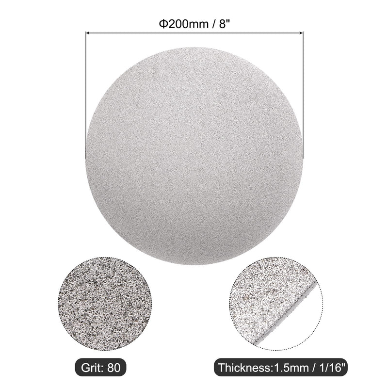 uxcell Diamond Sanding Grinding Disc, 8-Inch (200mm) Grit 80 No Center Hole, Flat Lap Disk Polishing Discs Abrasive Wheel for Gemstone Tile Porcelain Glass Stone Metal