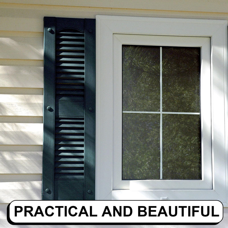 Blulu 36 Pcs 3 Inch Vinyl Shutter Fastener Window Shutters Panel Peg Lok Pin Pegs Screws Shutter Spikes Anchor, Black
