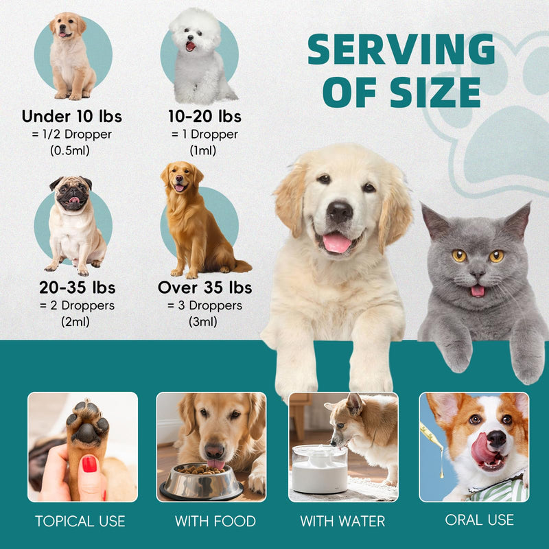 Yeast Infection Treatment for Dogs & Cats, Supports Healthy Itch, Inflammation, Irritation & Allergy Relief, Dog Ear Infection Treatment, Skin & Hair Care, Safe Natural & Effective Drops