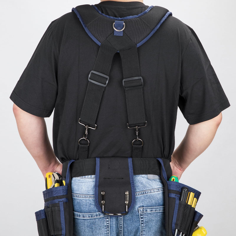 Tool Belt Suspenders, Work Belt Suspender Suitable for Construction Electrician Tool Belt with Adjustable Straps Black