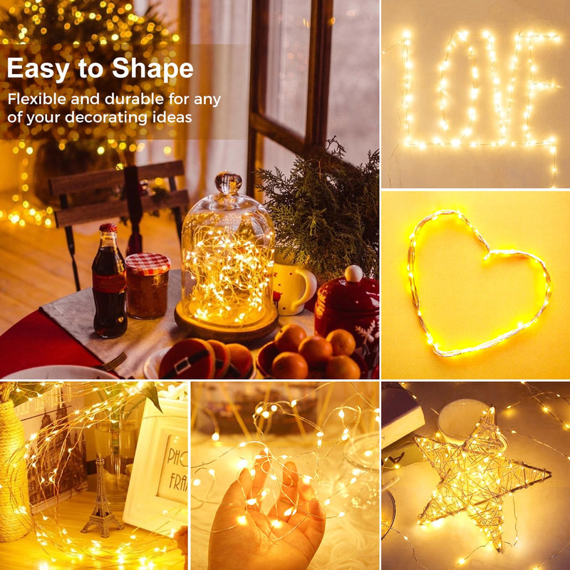 kolpop 30 Pack LED Fairy Lights Battery Operated, 7FT 20 LED Mini Twinkle String Lights Battery Powered Waterproof for Christmas Mason Jars Party (Warm White) Warm White