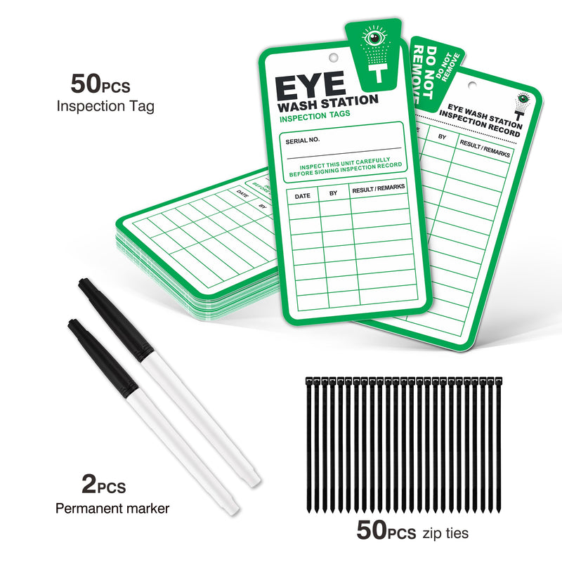Eye Wash Station Inspection Tags 50 Pack, RP-Plastic Inspection & Status Record Tags, Legend Eye Wash Station, Yearly Monthly Inspection Tags for Eye Wash Station, OSHA Approved, Waterproof 50Tags - NewNest Australia
