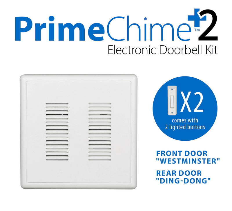 NICOR Lighting PRCP2 PrimeChime Plus 2 Door Bell Kit, White
