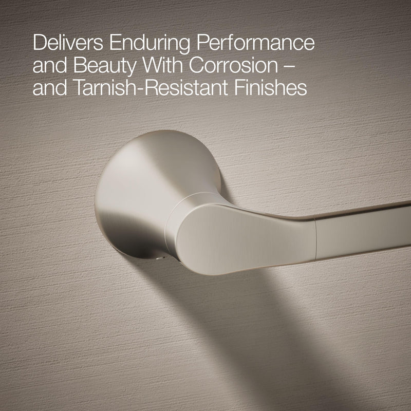 KOHLER 27396-BN Simplice Towel Arm, includes Installation Hardware, Vibrant Brushed Nickel