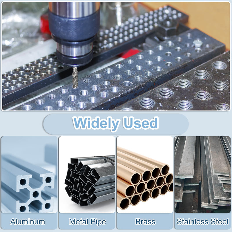 uxcell 2pcs Spiral Flute Thread Taps 1/2-13 UNC 2B Machine Threading Tap Bit, Uncoated Screw Tapping Repair Tool, M2 High-Speed Steel (HSS)