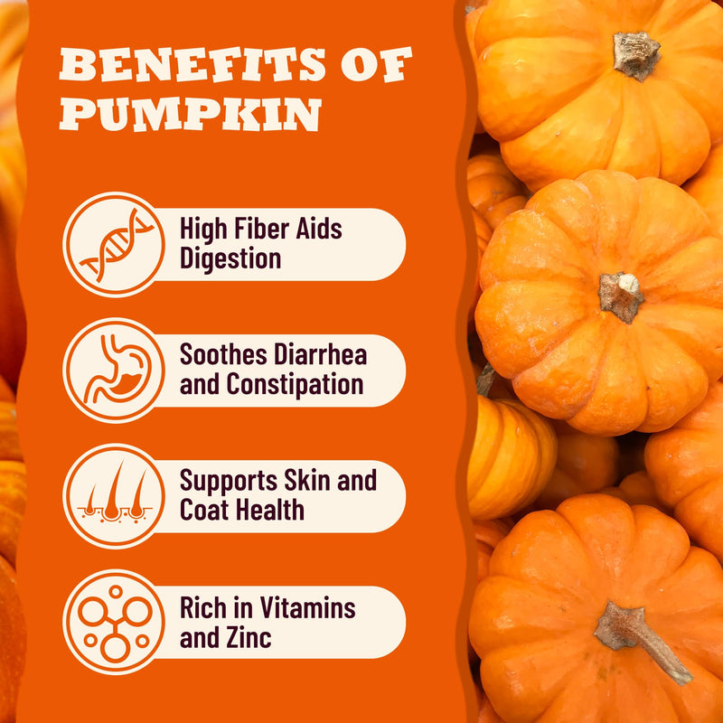 Pumpkin Powder for Dogs & Cats, Digestive Supplement with Probiotics, Prebiotics & Pumpkin Seeds, High Fiber Gut Health & Stool Support, Chicken Flavor Food Topper, 3.88 oz