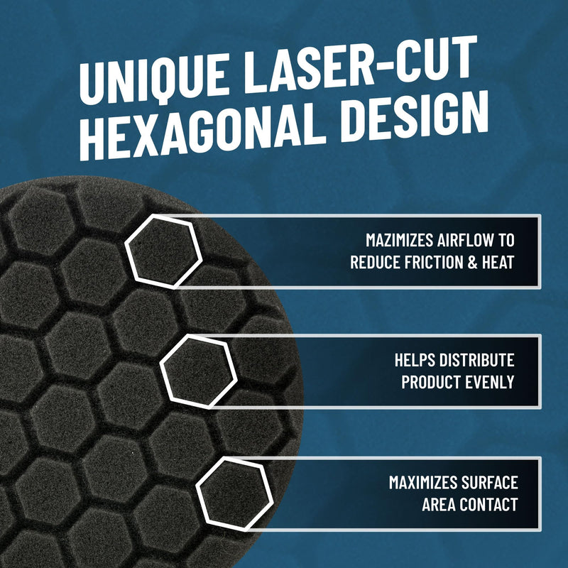 Chemical Guys Hex-Logic 6.5" Quantum Buffing Pad Black (2 Pack) - Finishing Pad for Ultra-Soft Paintwork and Final Polish - Works with Dual Action and Rotary Polishers (BUFX116HEX602)