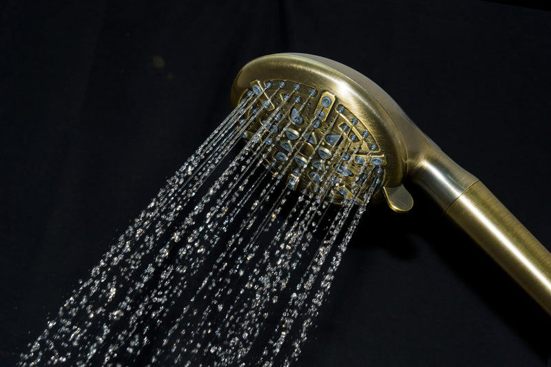 Kingston KXH936A3 9-Function Hand Shower with Power Wash, Antique Brass 4-15/16" (L) x 3-1/8" (W) x 11-3/4" (H)