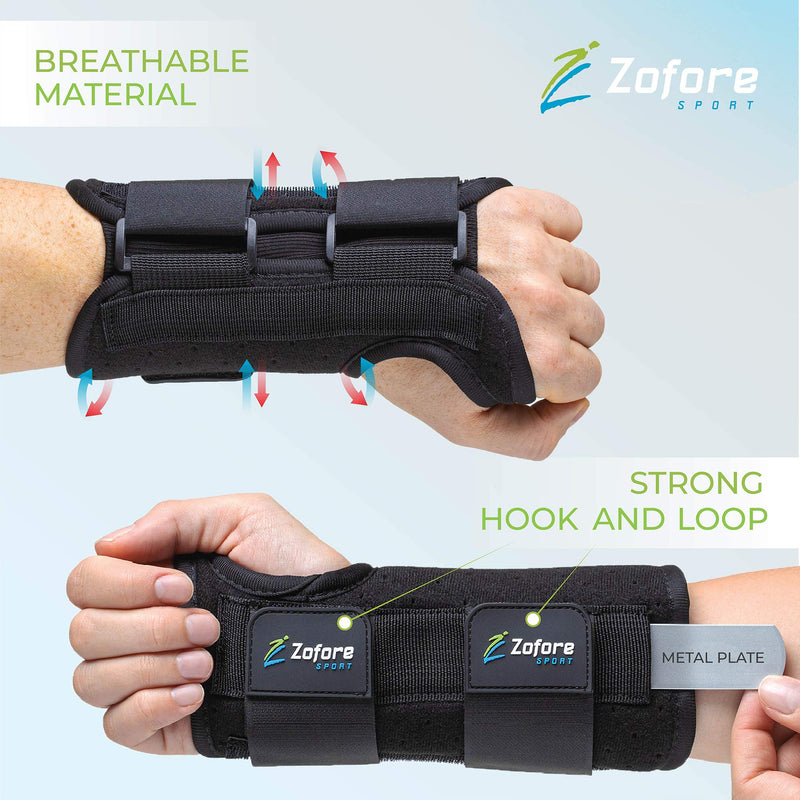 Carpal Tunnel Wrist Brace Support with 2 Straps and Metal Splint Stabilizer - Helps Relieve Tendinitis Arthritis Carpal Tunnel Pain - Reduces Recovery Time for Men Women - Right (L/XL) 2 strap brace Right L/XL