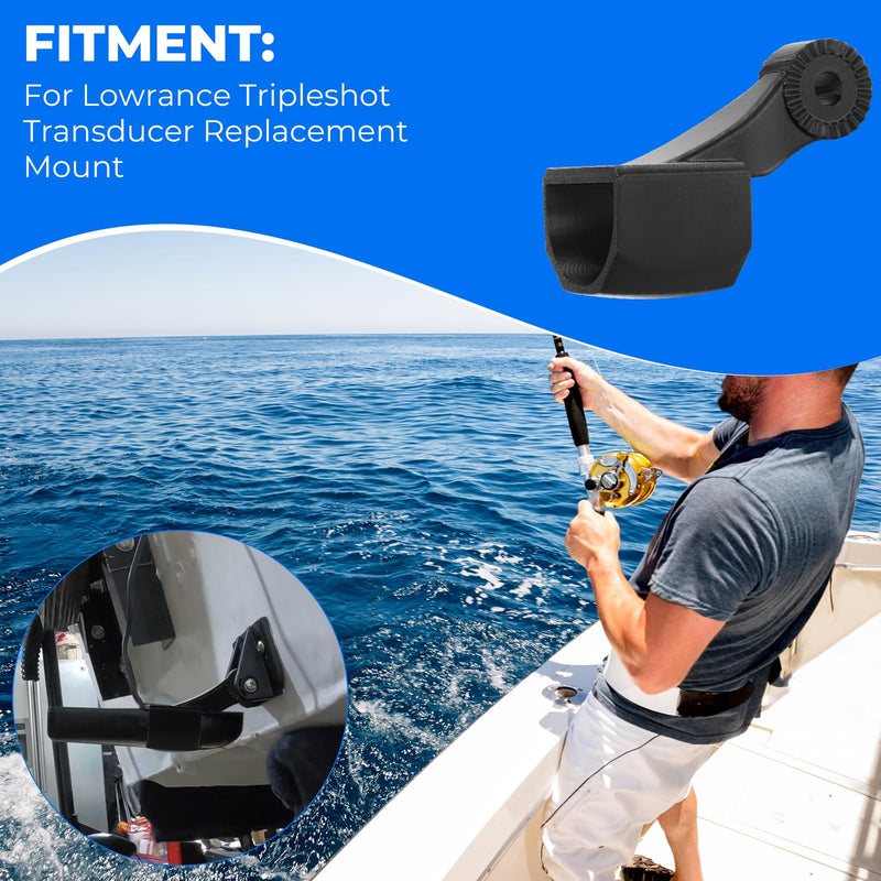 Upgraded Transom Transducer Mount Bracket For Lowrance Tripleshot Transducer Replacement Mount Bracket Black