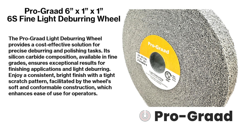 Light Deburring Wheel - 6" x 1" x 1" 6S Fine Grit - Silicon Carbide – Light Deburring, Finishing and Polishing Wheel – 01660 - Convolute - (1 Pack)