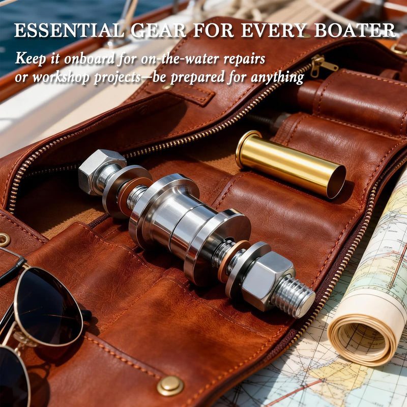 2Pcs Brass Drain Pipe Kit - 1 Inch-Drain Pipe Flaring Tool & 3 * 1 Inches Brass Drain Tube for Boat Marine Transom Repairs Replaces Water Marine Transom