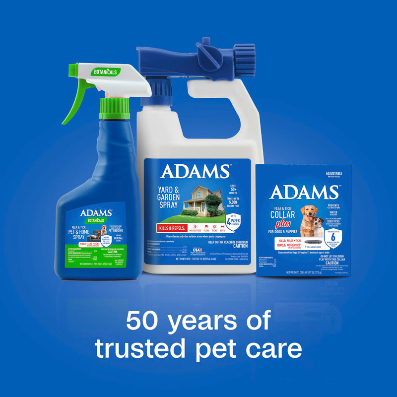 ADAMS Flea & Tick Collar Plus for Dogs & Puppies, 12 Months Protection Against Flea Infestations, Kills Fleas & Ticks, Repels Mosquitoes for Up to 6 Months (Excl. California), One Size Fits All, 1 ct 1 Pack