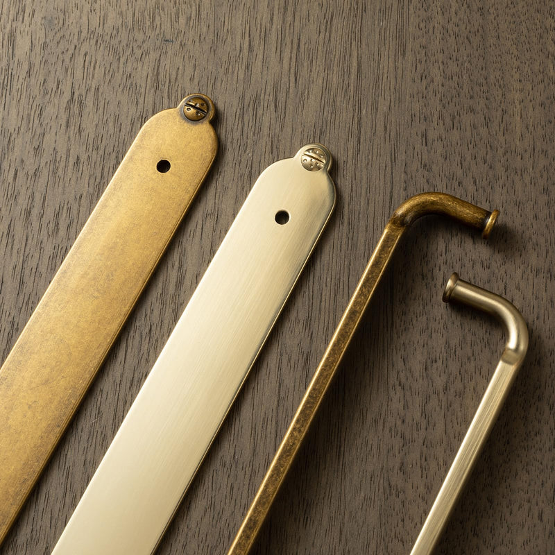 Goo-Ki 2 Pack Antique Brass Solid Zinc Alloy Cabinet Pulls with Plate, 5 Inch Hole Center Vintage Brass Drawer Pulls with Spacer Kitchen Cabinet Handles Hardware