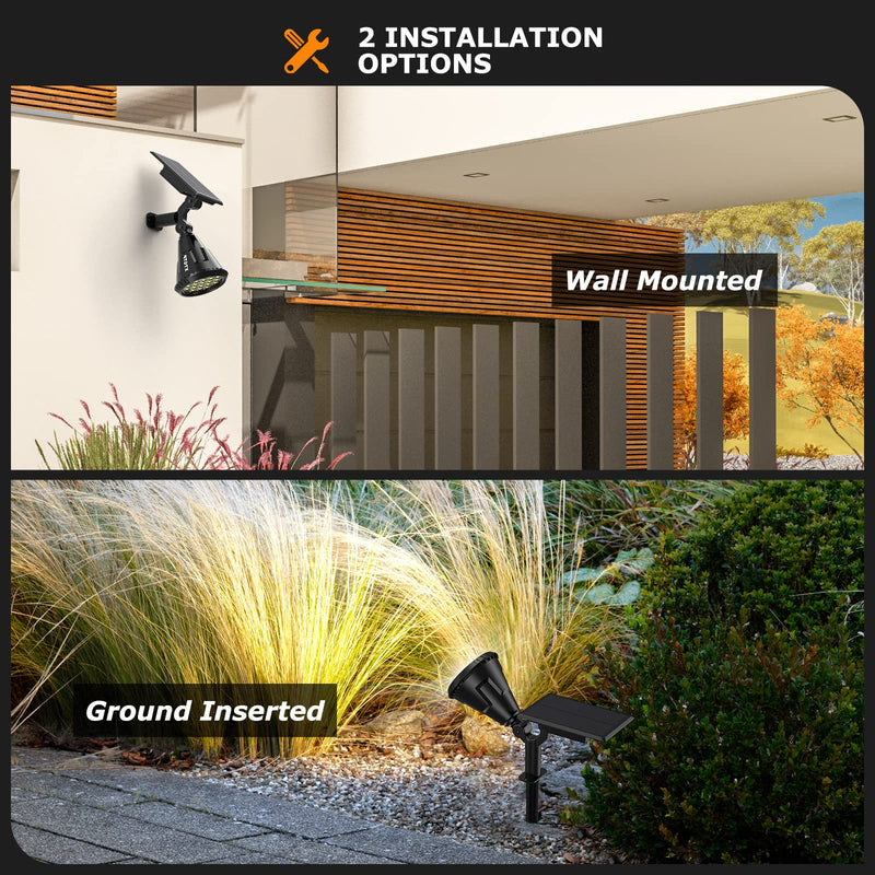 Solar Spot Lights Outdoor, 21 LEDs Solar Outdoor Lights Auto On/Off with 3 Modes, IP67 Waterproof Solar Yard Spotlight Landscape Lighting Garden Wall Lights, 2-in-1 Solar Powered Lights, 2Pack 2 Pack Cool White - NewNest Australia
