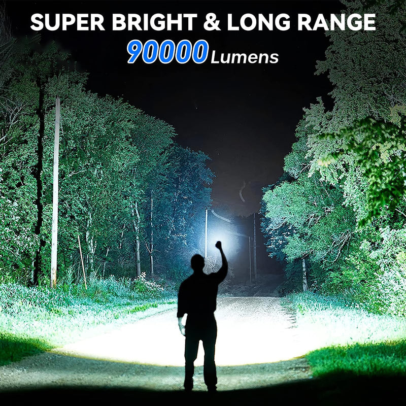 Flashlight Rechargeable 99,000 High Lumen - 2 Pack LED Flash Light with COB, 7 Modes Powerful Handheld Flashlight for Home, Camping