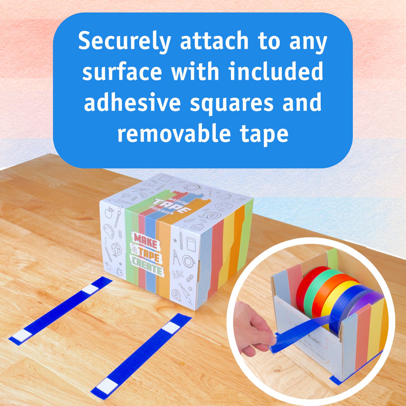 Masking Tape Dispenser with Rolls – Multi-Roll Classroom Craft Tape Station 6 Rolls with Dispenser
