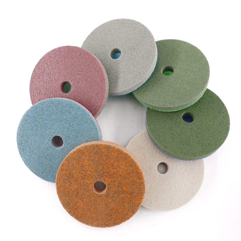 4 Inch Polishing Pads for Polishing Wet Using Stone Buff Granite Marble Polishing Pads 7pcs/Set