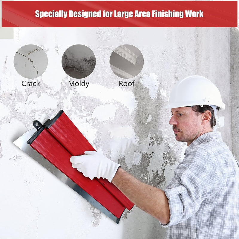 Suokoun 24 Inch Drywall Skimming Blade, 0.38mm Stainless Steel Blade, Drywall Knife 24inch