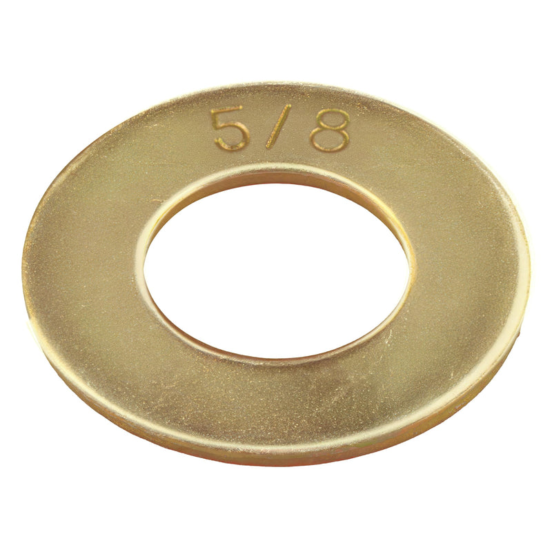 5/8" (50 Pack) Grade 8 SAE Washer, Thru-Hardened, Yellow Zinc by Makers Bolt 5/8" (50 pack)