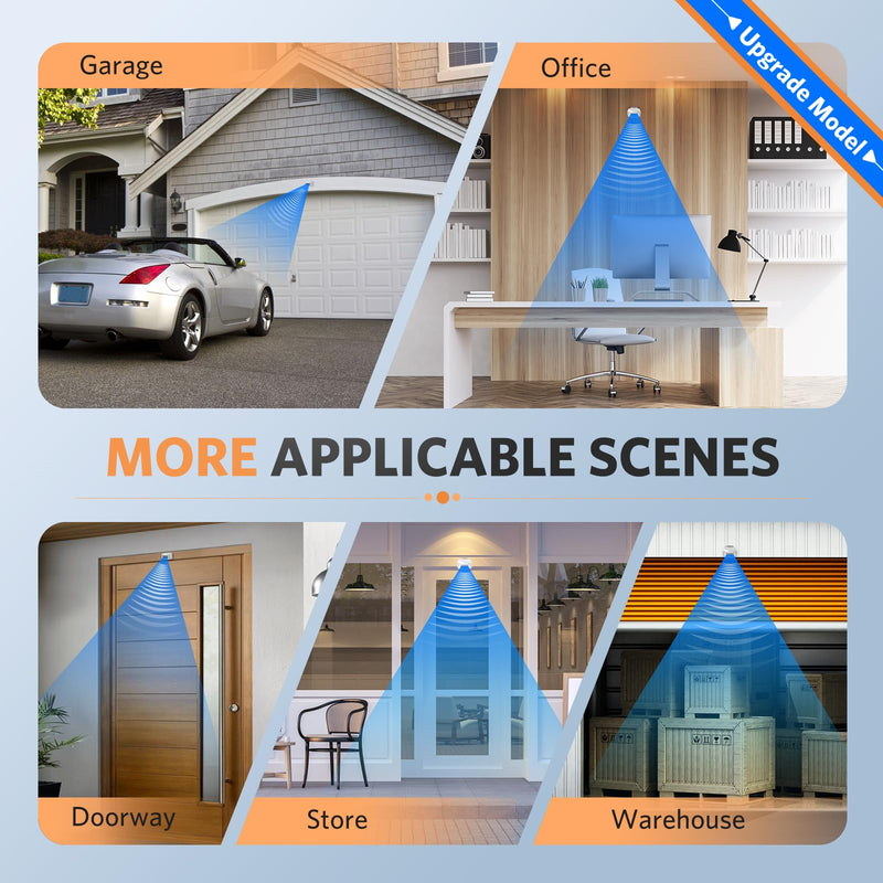 Driveway Alarm Motion Sensor - Driveway Alarms Wireless Outside Weatherproof Motion Detector Presence Outdoor Detector Door Home Security System Gate Mailbox Alert 1 Receiver and 2 Sensors