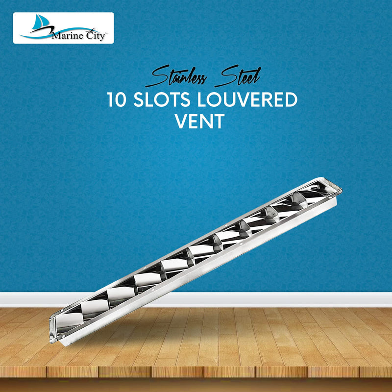 MARINE CITY 10-Slot Louvered Vent, 304-Grade Stainless Steel, Corrosion-Resistant, Easy Installation & Maintenance, for Boats, Yachts, Homes 1