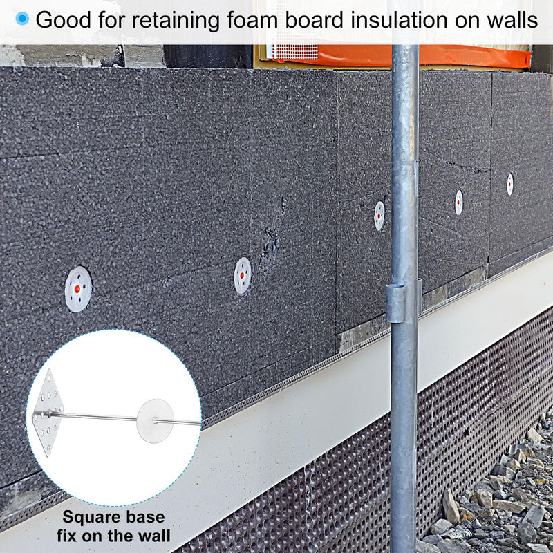 PATIKIL 5.9 Inch Perforated Insulation Pins with Round Washers, 50 Pack Aluminum Insulating Nails Wall Plug for Fixing Foam Boards to Wall or Ceiling 150mm