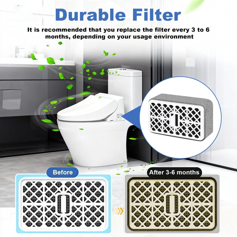 4 Pack Deodorizer Filter Cartridges Compatible with TOTO Washlet THU6474-01 THU6072 S500E S550E K300 C2 C5 SW3074 SW3054T40 SW3056T40, Bathroom Toilet Deodorizing Carbon air Filter