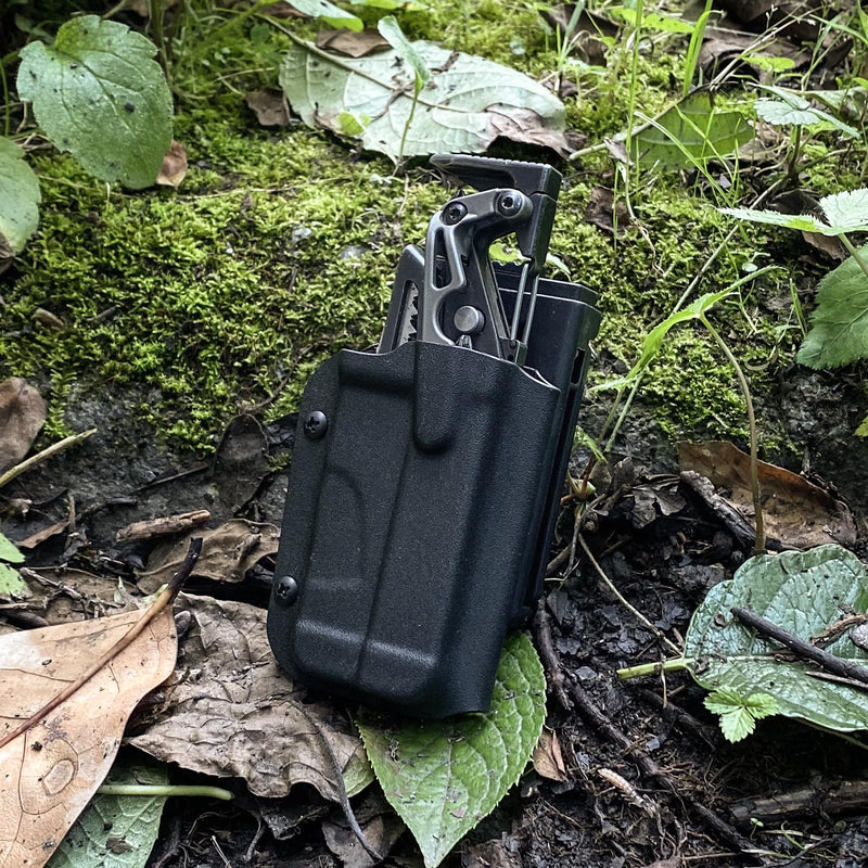 Kydex Multitool Sheath for Leatherman MUT, Dual Clips, Adjustable Retention | 1.5 mm Kydex, one-handed draw, positive click, horizontal or vertical carry, locking clip fits 2.05 in belts