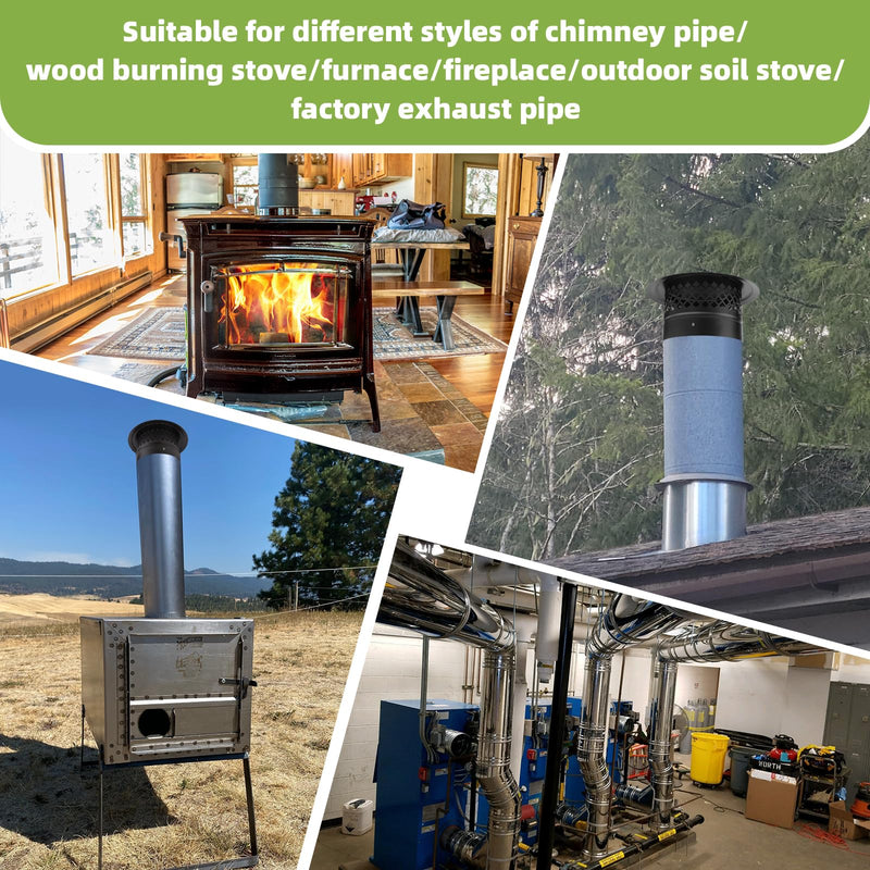 6 Inch Chimney Cap,Cone Top Chimney Cap with Screen,Wood Stove Pipe Cap 6" 6 inch Chimney Cap-Rhombic Screen Galvanized Steel
