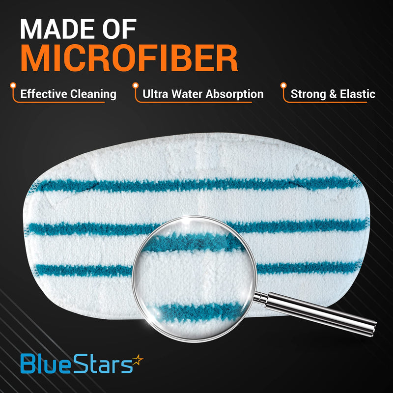 BlueStars 10-Pack Microfiber Steam Mop Pads for PurSteam ThermaPro 10-in-1 Steam Mop – Washable, Reusable Replacement for ThermaPro 211 Steam Mop Cleaners 10 Packs Stripped Pads