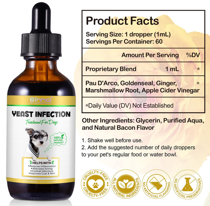 VOSIFSDIY Yeast Infection Treatment for Dogs, Natural Dog Yeast Infection Treatment Supports Itch Relief, Ear Infection, Allergy Relief, Pet Supplies Dog Herbal Supplement, Bacon Flavor 1PCS