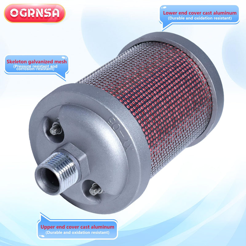 XY-05 DN15 Dryer Silencer，Air Compressor Silencer 1/2"，Drying Machine Diaphragm Pump Exhaust Noise Reduction XY05 Muffler Replacement Part