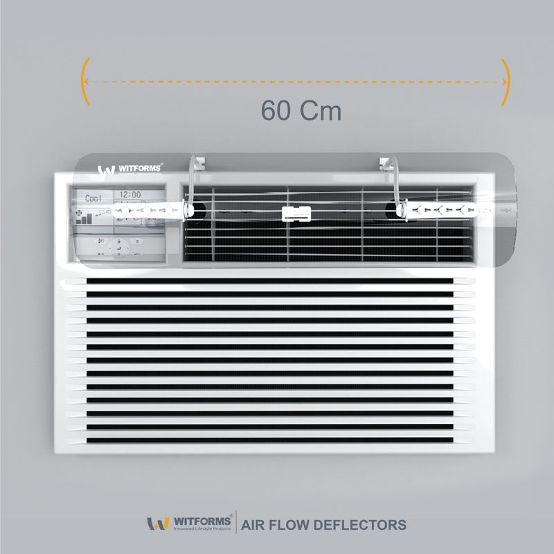 WITFORMS Window AC Air Deflector - 24" Length for TOP VENT Window Units ONLY - Transparent Design - Measure Before Purchase