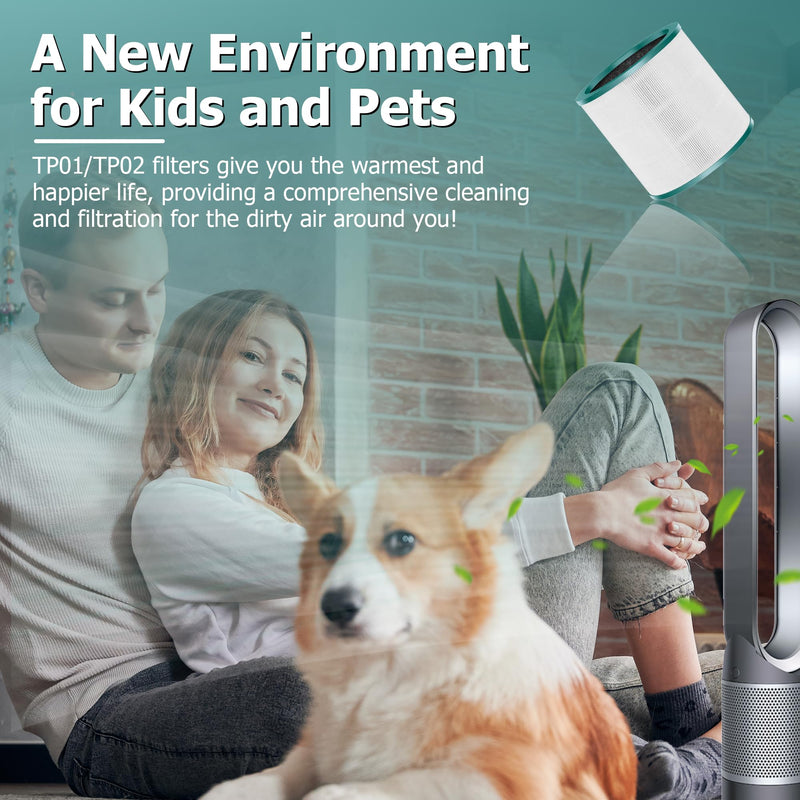 TP01 Air Purifier Filter for Dyson Tower Pure Cool Link TP02, TP03, AM11 2 Pack